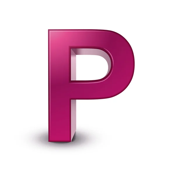 3d Alphabet rosa p — Stockvektor