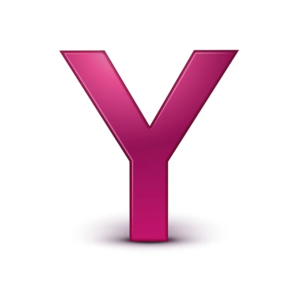 Alfabeto 3d rosa Y — Vettoriale Stock