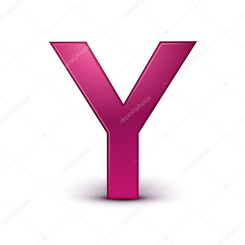 3d alphabet pink Y