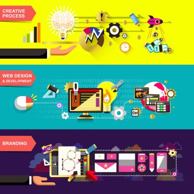 flat design concepts for creative process