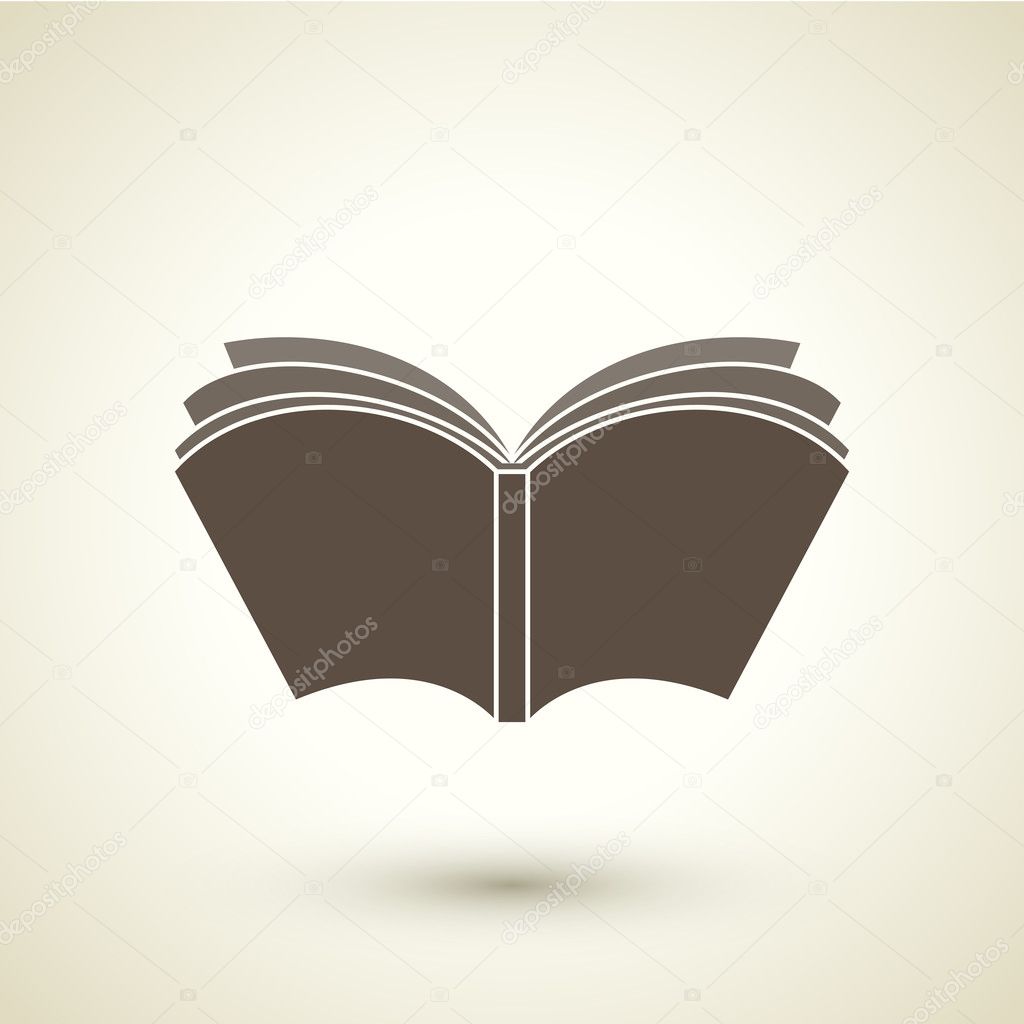 retro style open book icon