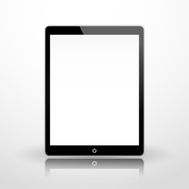 güç düğmesi ile siyah tablet