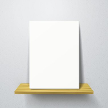 ahşap raf 3D beyaz poster