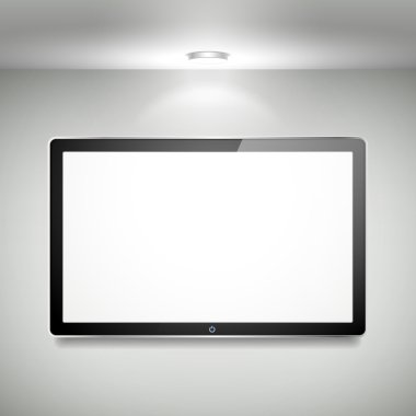 vektör boş lcd tv duvarda asılı