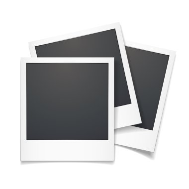 3B vektör polaroid fotoğraf çerçevesi