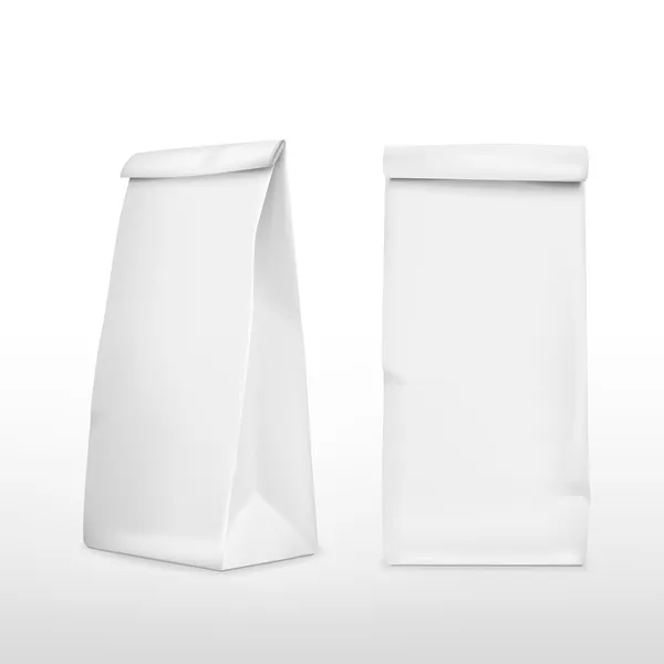 Vettoriale 3d sacchetto di carta bianco — Vettoriale Stock