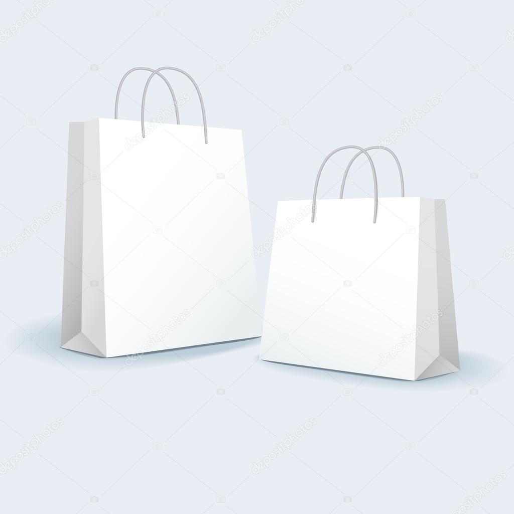 vector illustration of blank paper bags