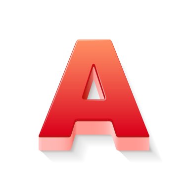 3D kırmızı mektup bir