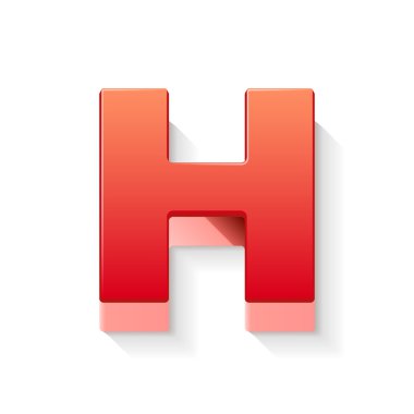 3D kırmızı harf h