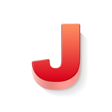 3D kırmızı harf j