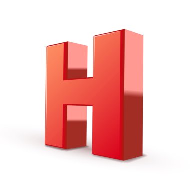 3D kırmızı harf h