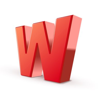3D kırmızı harf w