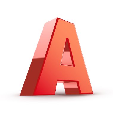 3D kırmızı mektup bir