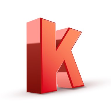 3D kırmızı harf k