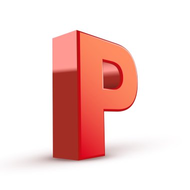 3D kırmızı harf p