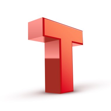 3D kırmızı mektup t