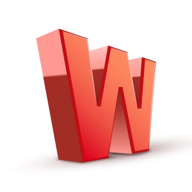 3D kırmızı harf w