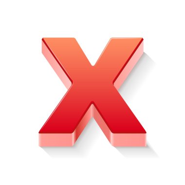 3D kırmızı harf x