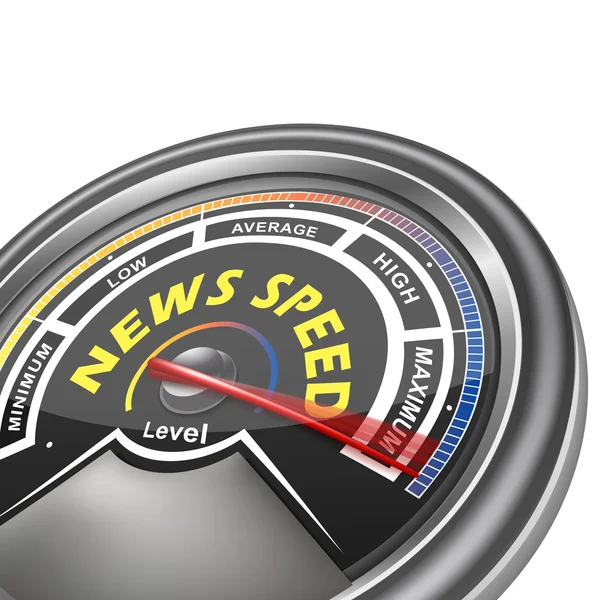 Vector nieuws snelheid conceptuele meter indicator — Stockvector