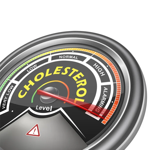 Vector cholesterol conceptual meter indicator — Stock Vector