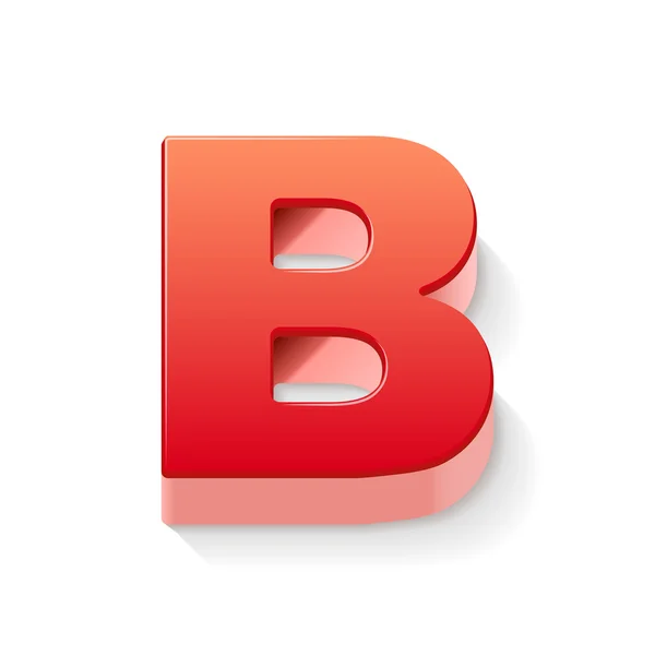 3d lettre rouge B — Image vectorielle