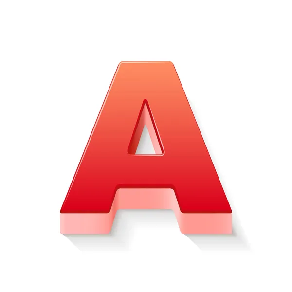 3D kırmızı mektup bir — Stok Vektör