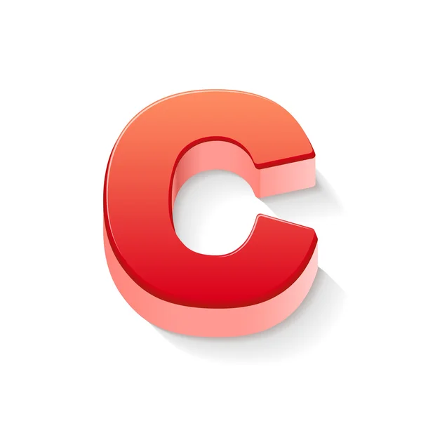 3d lettre rouge C — Image vectorielle