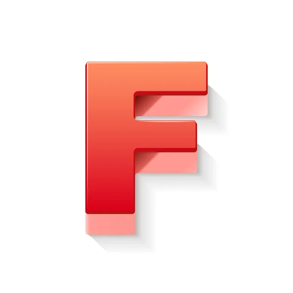 3D-rode letter f — Stockvector
