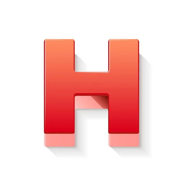3d letra roja H — Vector de stock