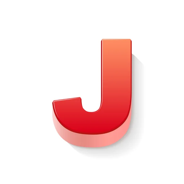 Третья красная буква J — стоковый вектор