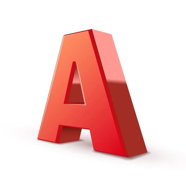 3d red letter A — Stock Vector