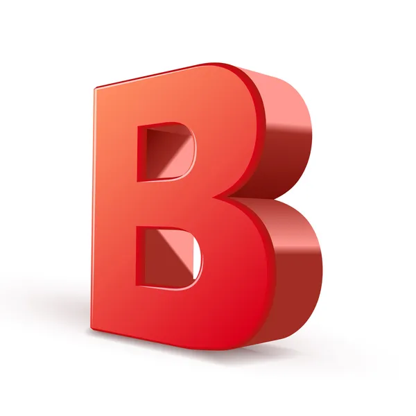 3D röd bokstav b — Stock vektor