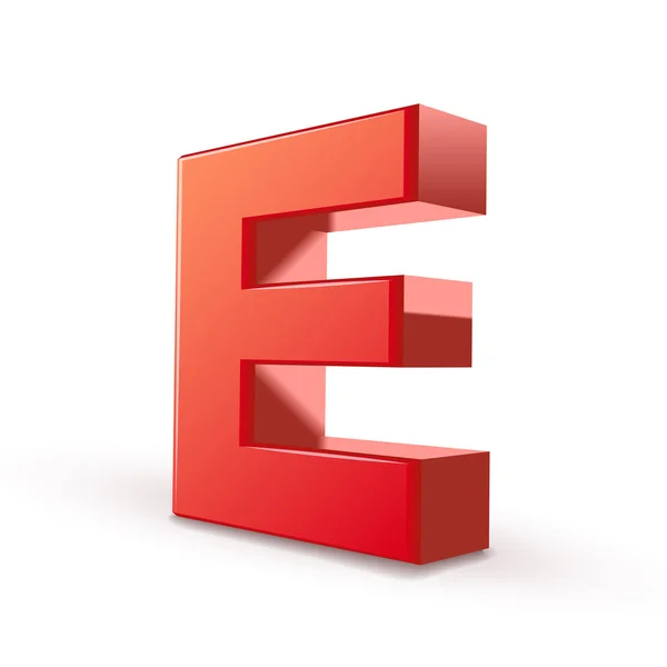 3d roter Buchstabe e e — Stockvektor