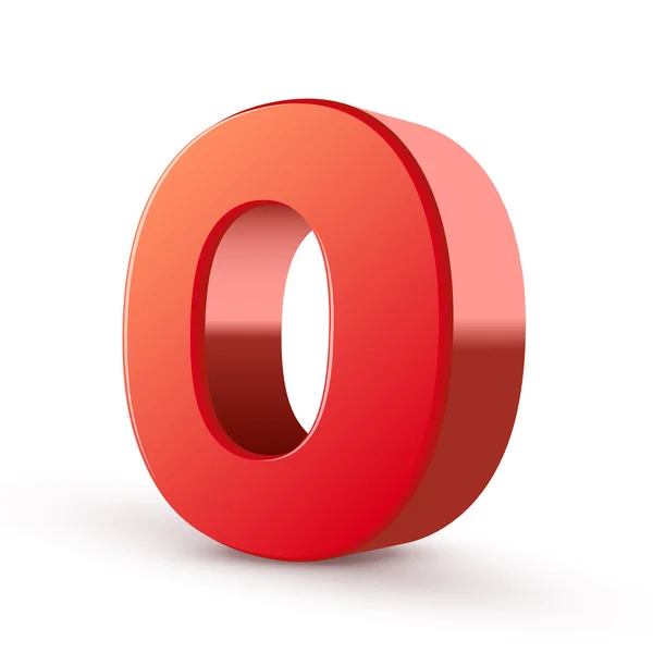 3d red letter O — Stock Vector