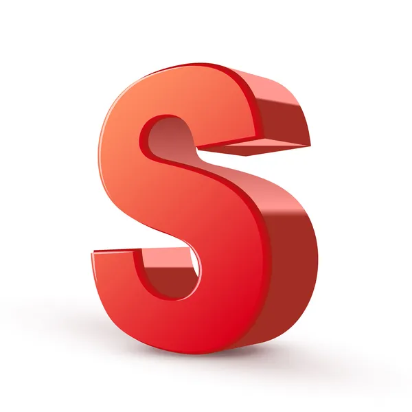 3d red letter S — Stock Vector