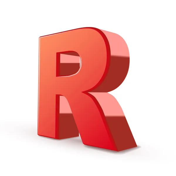 3d red letter R — Stock Vector