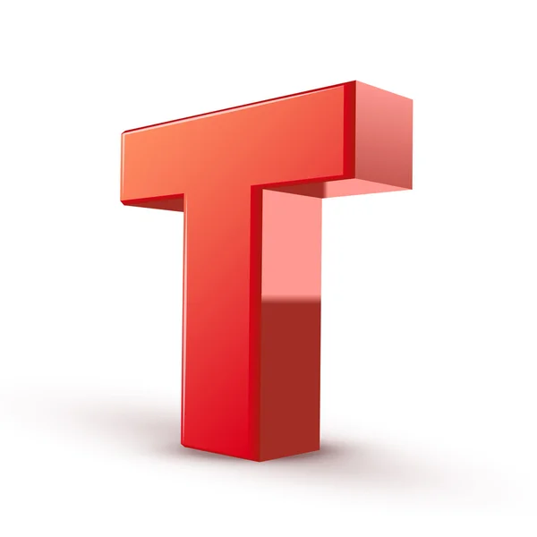 3d red letter T — Stock Vector