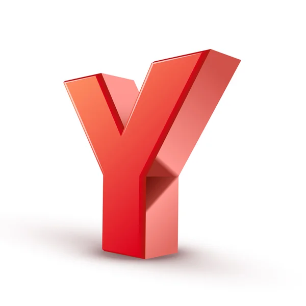 3d red letter Y — Stock Vector