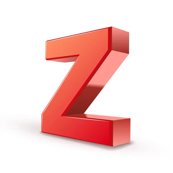 3D червона літера Z — стоковий вектор