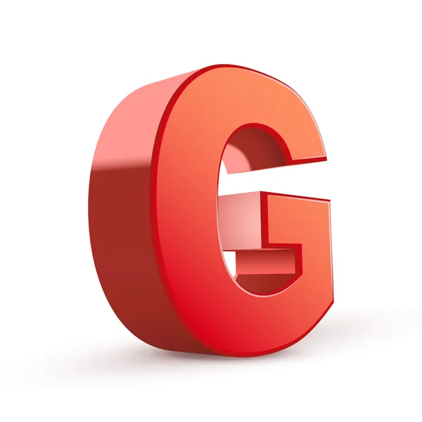 3d lettera rossa G — Vettoriale Stock