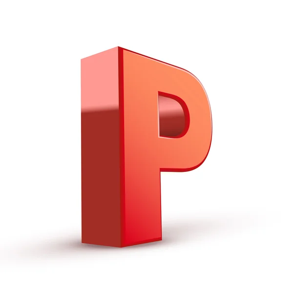 3d letra roja P — Vector de stock