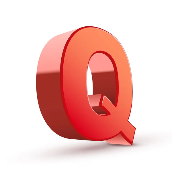 3d red letter Q — Stock Vector