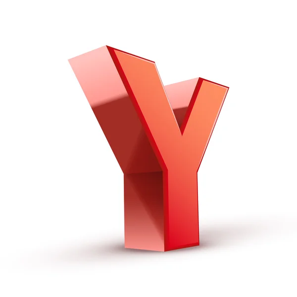 3d red letter Y — Stock Vector