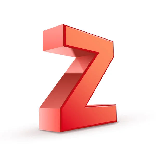 Lettre rouge 3D Z — Image vectorielle