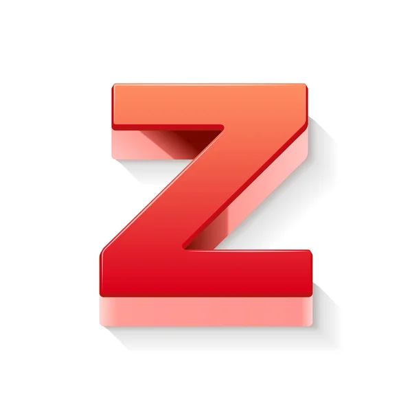 Lettre rouge 3D Z — Image vectorielle