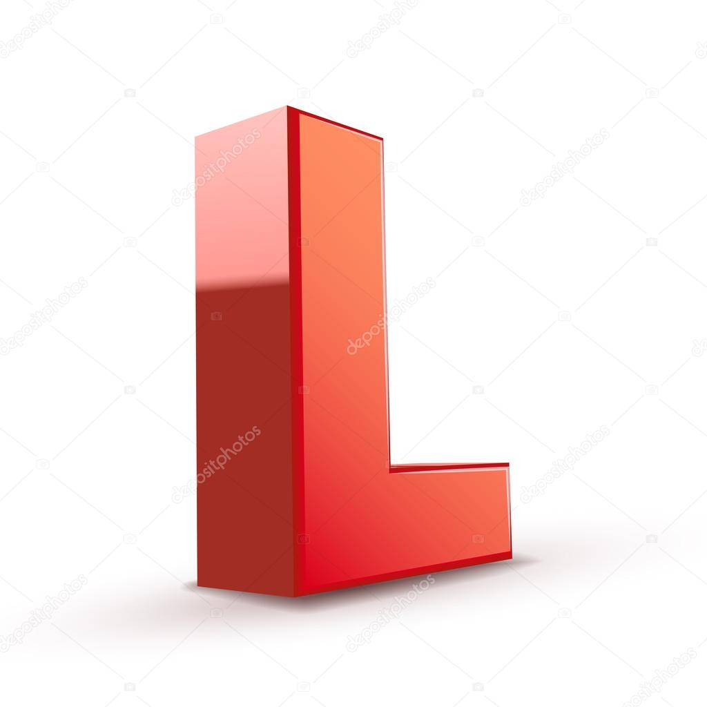 3d red letter L