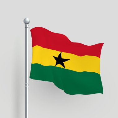 3D Gana bayrak vektör