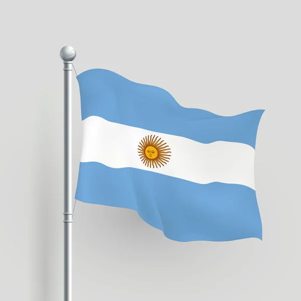 3D Arjantin bayrağı vektör — Stok Vektör