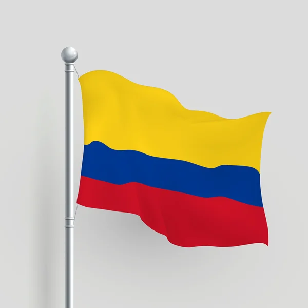 3d vector Colombia bandera — Vector de stock