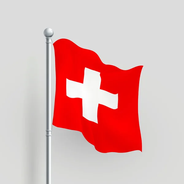 3d Vektor Schweizer Flagge — Stockvektor